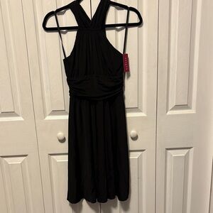 Velvet Elegant Black Halter Dress